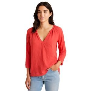 Sundry Coral V-Neck Blouse, Size Small, NWOT